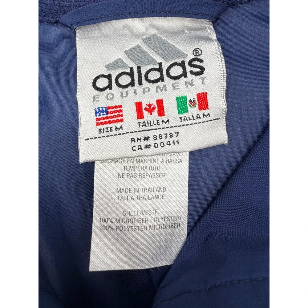 Vintage 90s Adidas Equipment EQT Windbreaker Jacket Navy Blue Men's Medium Rare - Picture 4 of 5